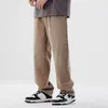 Erkekler Kot 2023 Yeni Vintage Kahverengi Yıkama Gevşek büyük boy kot pantolon düz gündelik pantolon ilkbahar ve yaz için Z0225