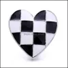 car dvr Other Black Red White Grid Heart Snap Button Jewelry Components Sier 18Mm Metal Snaps Buttons Fit Bracelet Bangle Noosa Drop Deliver Dhwqq