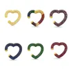 Backs Earrings Micro Pave Cz Heart Earring 1 Piece Colorful Cubic Zirconia Clip On No Piercing Ear Cuff