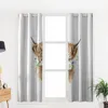 Cortina Animal marrón Yak blanco Margarita habitación cortinas ventana grande sala de estar baño dormitorio decoración tratamiento