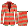 Мужские костюмы Blazers Festival Designer Men Blazer с Pant 2 PCS Luxury Printing Год мужской куртки бренд цветочные мужчины 2023men