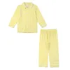 Паджама Пасхальный летний лимон гингхэм пижама Дети вязаная хлопковая снаряда для сына набор для девочек с длинным рукавом 230227