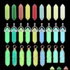 car dvr Stone Wholesale Highlight Color Luminous Fluorescent Hexagonal Column Charms Pendant Trendy Sier Golden For Earrings Necklace Jewelr Dhlxj