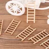 Садовые украшения мини -деревянная ступенчатая лестница сказочная мебель Лестницы