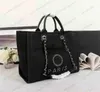 New Designer Handbags Pearl Beach Bag Canvas Portable High-capacity Fashion Trend Women Bags Y220708