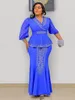 Ethnische Kleidung 2 Stück Set Afrika Kleidung Dashiki afrikanische Röcke und Top für Frauen Ankara Hochzeitskleid Outfits Plus Size Lady Party Kleid 230227