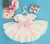 Girl's Dresses Sequin Lace Baby Girl Dress Beads Bow Princess Baptism Dress for Infant Little Girl Elegant Birthday Dress For Wedding Party W0224