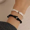 Bedelarmbanden eenvoudige vierkante paar armband een paar handgemaakte Valentijnsdag cadeau sieraden voor heren en dames