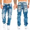 Jeans masculino moda clássica jeans azul preto calça solta marca de negócios casual macacão almani homens 230225