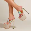 Pantofole Xibeilove 2023 Scarpe da donna Sexy Muller Piattaforma impermeabile PVC trasparente Stiletto Party Roma Classica