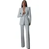 Ternos 2023 elegante mãe da noiva ternos fino ajuste branco vestidos de festa de casamento baile de formatura blazer feminino calças formais jaqueta outfit um b