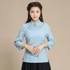 Vêtements ethniques Plus Taille M-4XL Femmes Broderie Fleur Cheongsam Top Slim Dames Vintage Qipao Vêtements Chinois Traditionnel Dentelle Chemise Sexy