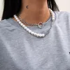 Ras du cou perles d'imitation alliage chaîne collier pour femmes Double clavicule chaînes colliers courts femme 2023 bijoux de mode