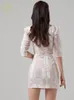 Tvådel klänning h han drottning kvinnor sexiga mode 2 stycken set beskuren vneck tryck topp vintage tryckt blyerts kjol koreansk enkel kostym 230227