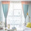 Rideau nordique rideaux pour salon salle à manger chambre lumière luxe fille couture rose bleu dentelle