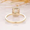 Con pietre laterali cxsjeremy solido 14k 585 giallo smeraldo taglio 2ct 6 8mm anello di fidanzamento per donne cornice cornice Solitaire wedding band 230225