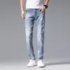 Men's Jeans Spring Summer Thin Slim Fit European American High-end Brand Small Straight Double F Pants Q9538-4