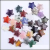 Auto DVR Stone 30mm Natural Crystal Star -vormige Colorfl Mascot Meditatie Chakra Reiki Healing Gemstones Polished Gift Use Collection en Hom DHZ2X