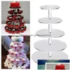 car dvr Storage Holders Racks 6 Tier Transparent Acrylic Cake Aron Stand Cupcake Tower Wedding Birthday Party Display Decorating Tools Dro Dhgns