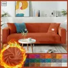 Tampa de cadeira Tampa de sofá de veludo para sala de estar sofá grossa laranja slipcovers de poltronas canto ajustável 3 lugares