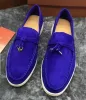 Elegante suede lederen heren loro walk schoenen luxe sneakers nubuck lock ontwerper flats slip-on jurk schoen grote vrouwen wandelschoenen maat 35-46 met doos