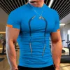 T-shirts pour hommes Chemise de fitness à manches courtes pour hommes d'été en cours d'exécution Sport Gym Muscle T-shirts surdimensionné entraînement décontracté hauts de haute qualité