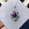 Kedjor 2023 NICHE DESIGN JAPANSKT LJUS Luxury Black Opal Pendant Sterling Silver Vintage Handmaserad anpassning