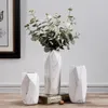 Vasi Stile nordico Vaso in ceramica di marmo semplice Decorazioni per la casa Inserto per interni Disposizione dei fiori Tavolo da pranzo Accessori geometrici