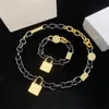 Fine Padlock Pendant Necklaces for Women Black Gold Replacement Big Bracelets Female Calm Temperament Jewelry
