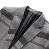 Mäns kostymer Blazers Wedding Plaid Blue Grey Jacket Pants Vest 3 PCS Set 202 Slim Fit Business Tuxedo Dress Classic Formal Coat 230227