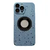 Glitter Hollow Logo Hole Manyetik Telefon Kılıfı İPhone 14 için Plus 13 12 11 Pro Maks Lens Film Kapağı Kapak Uyumlu Magsafe Şarj