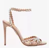 2023 Namn Brand Woman Shoes Gladiator Designs Sandals Shoes Strappy Design Tequila Sandal Crystal Embellishments Bridal Wedding Party Lady High Heels 35-42