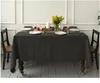 Table Cloth Pure Linen Stripe Color Cover Natural Fabric Tablecloth For Kitchen Dining Home Everyday Tabletop Luxury Decoration