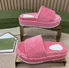 2023 dames sandaalplatform sandalen mode mannen slipper geborduurde canvas designer slides slip slippers meisjes groot formaat 35-42