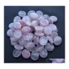 CAR DVR STONE 25x2m Oval Worry Thumb Gemstone Natural Rose Quartz Healing Crystal Therapy Reiki behandling Spirituella mineraler mas palm drop d dhej7