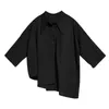 Bloups feminina camisas QWEEK BLOUSE assimétrica Harajuku japonês estilo coreano preto camisa branca solta botão topo tops de verão casual moda 2302227