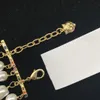 Diamant manchette bracelet designer Bracelet pour femme cadeau plante longue chaîne Bracelet en laiton mode bijoux approvisionnement