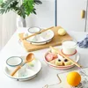 Dinnerware Sets Nordic One Person Ceramic Breakfast Plate Set For Children