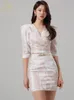 Tvådel klänning h han drottning kvinnor sexiga mode 2 stycken set beskuren vneck tryck topp vintage tryckt blyerts kjol koreansk enkel kostym 230227