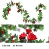 Decorative Flowers 1.6/2.3m Artificial Flower Rattan Fake Rose Plants Wreath Wall Decor Wedding Party Winding Vines