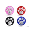 car dvr Other Colorf Crystal Paw Snap Button Jewelry Components Oil Painting 18Mm Metal Snaps Buttons Fit Bracelet Bangle Noosa For Women Me Dhdis