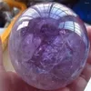 Decoratieve beeldjes grote ornament Kerstdecoraties Set Purple Stone Amethist Pretty Quartz Crystal 1pc Natural Sphere Ball Yard GNOM