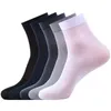 Herrstrumpor 10pairs Set Bamboo Fiber Men Socks Summer Thin Stripe Breattable Long Sock Men Silk Sports Socks Business Socks Z0227