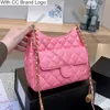 CC Brand Hobo Liten hink Hobo Lyxväskor Quiltad Rosa Vit Svart Äkta läder Plånböcker Designer Handväskor Multi Pochette Gold Hardware Myntväska Classic S