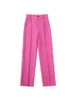 بدلات المرأة بليزرز SLMD Spring Fashion Women Rose Pants button button zip fly fly wide regs female reled walk 230227