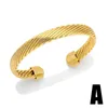 Bracelet FLOLA Luxe Plaqué Or Twist Chaîne Bracelets Pour Femmes Poli Double Couches Manchette Simple Bijoux Brtk53