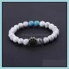 car dvr Charm Bracelets Dog Paw 8Mm Stone Beads Charms Bracelet Women Men Bangle Beaded Hand Strings Drop Delivery Jewelry Dh7Ta