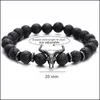 bil dvr pärlor strängar kvinnor smycken armband punk cz bl huvud skl män mode 8mm lava sten pärlor charm armband armband rame gåva drop de dhumn