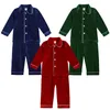 Pyjama's 1-9y Baby Boy Girl Kerstmis Essentiële Warm Winter Red Velvet Pyjama's Set Toddler Lange mouw Lace Sleepwear Kinderkledingpak 230227