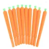 10pcs 0.5mm Gel Pen Black Ink Roller Marker Pen( Cute Carrot Styling) Pens Stationary Supplies Wholesale